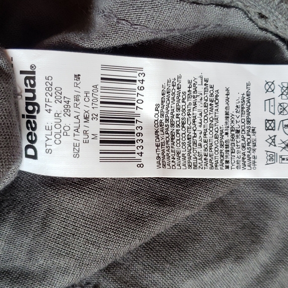 DESIGUAL Sacha Skirt Gray Lace Print sz M Women's - Picture 8 of 11